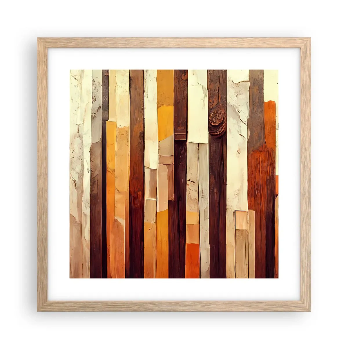 Affiche dans un chêne clair - Poster - Hymne des arbres forestiers - 40x40 cm