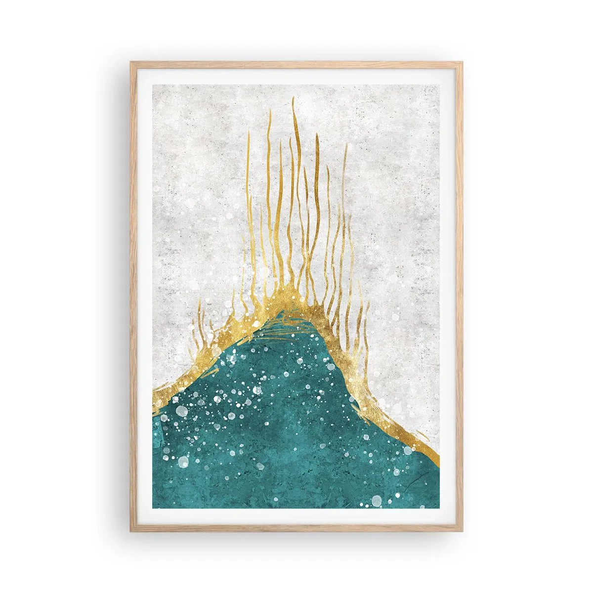 Affiche dans un chêne clair - Poster - Marée dorée - 70x100 cm