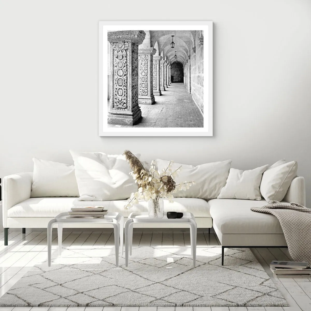 Affiche dans un cadre blanc - Poster - Où cela mène-t-il…? - 60x60 cm