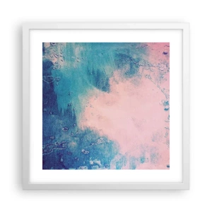 Affiche dans un cadre blanc - Poster - Etreintes bleues - 40x40 cm