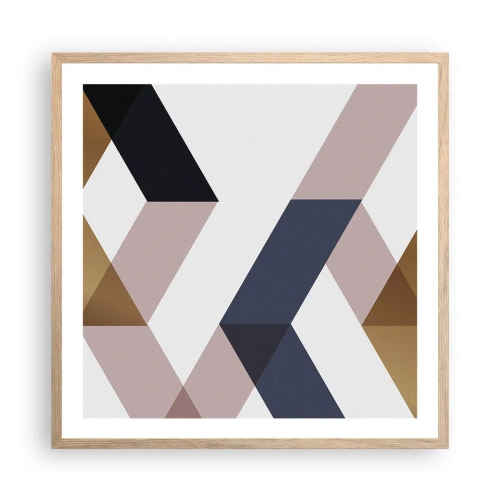 Affiche dans un chêne clair - Poster - Plats et angles - 60x60 cm