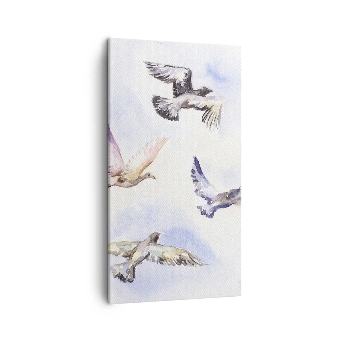 Impression sur toile - Image sur toile - Liberté en gris et bleu - 45x80 cm