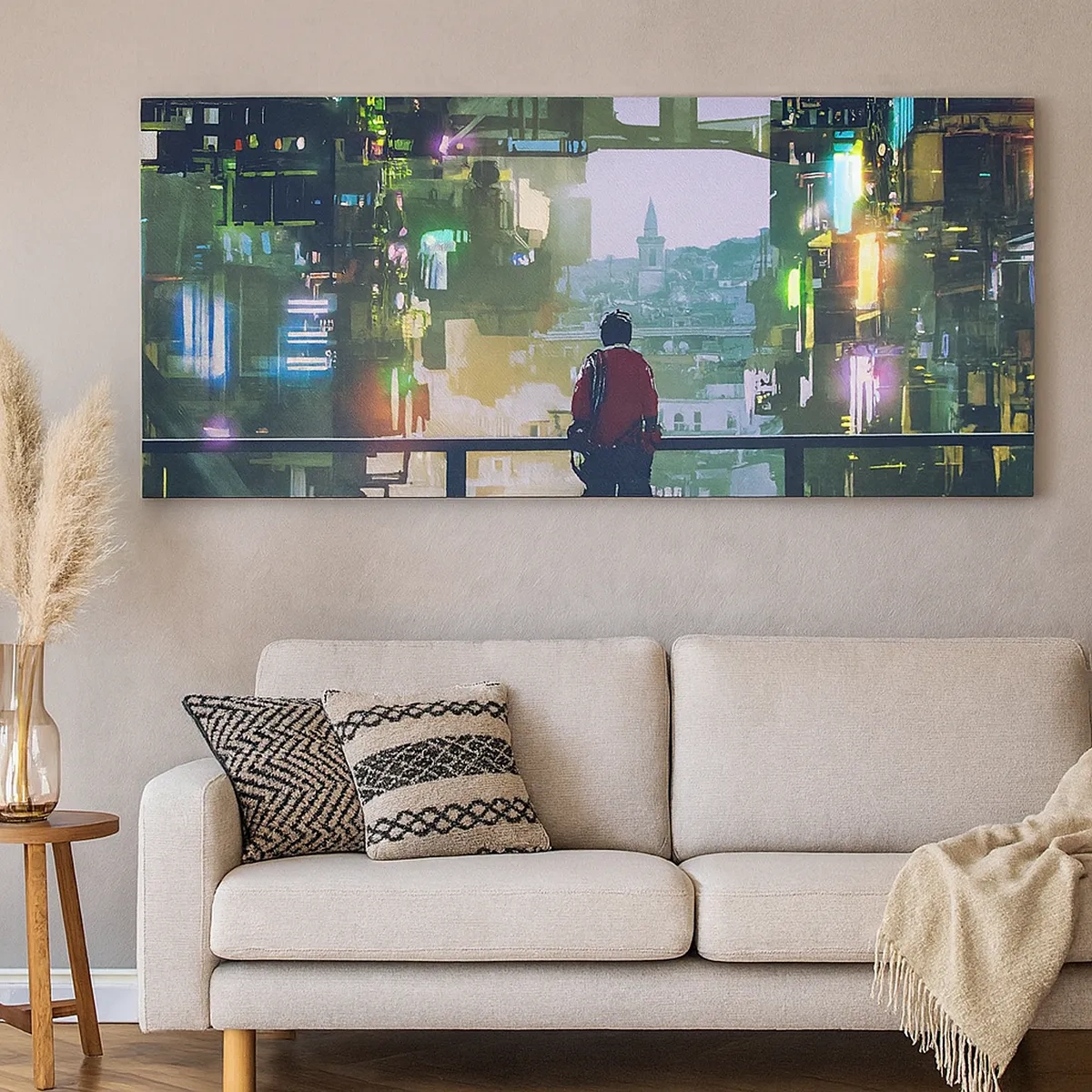 Impression sur toile - Image sur toile - Deux mondes - 30x30 cm