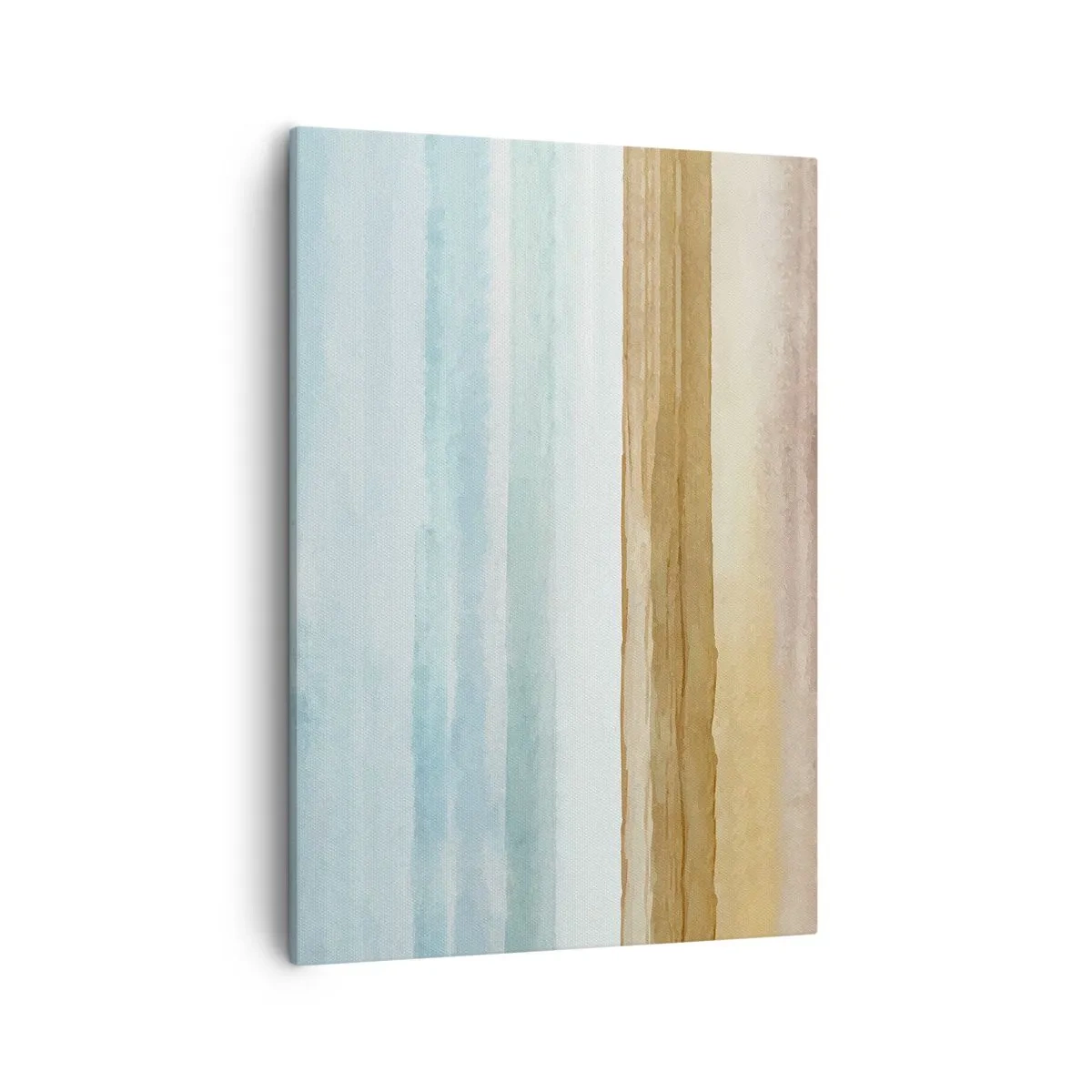 Impression sur toile - Image sur toile - Paysage de plage abstrait aux tons pastel - 50x70cm - Réconfort - Décoration murale moderne pour le salon et la chambre ARTTOR