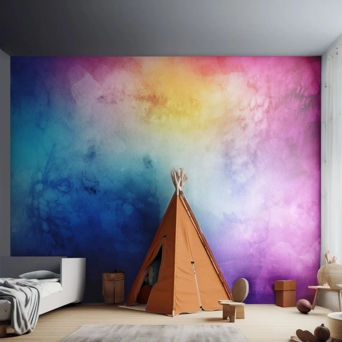 Papier Peint Photo Premium Canvas - Presque au septième ciel - Abstraction, Morceau, Modèle moderne - 250x175 cm