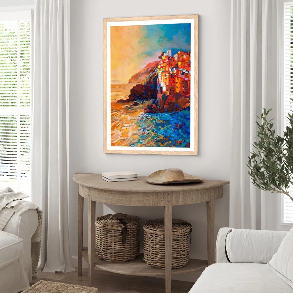 Affiche dans un chêne clair - Poster - Climats italien - 70x100 cm