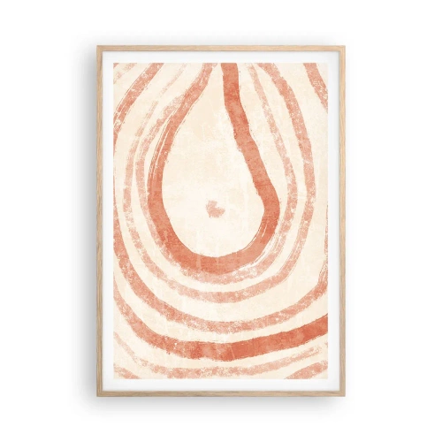 Affiche dans un chêne clair - Poster - Cercles de corail – composition - 70x100 cm