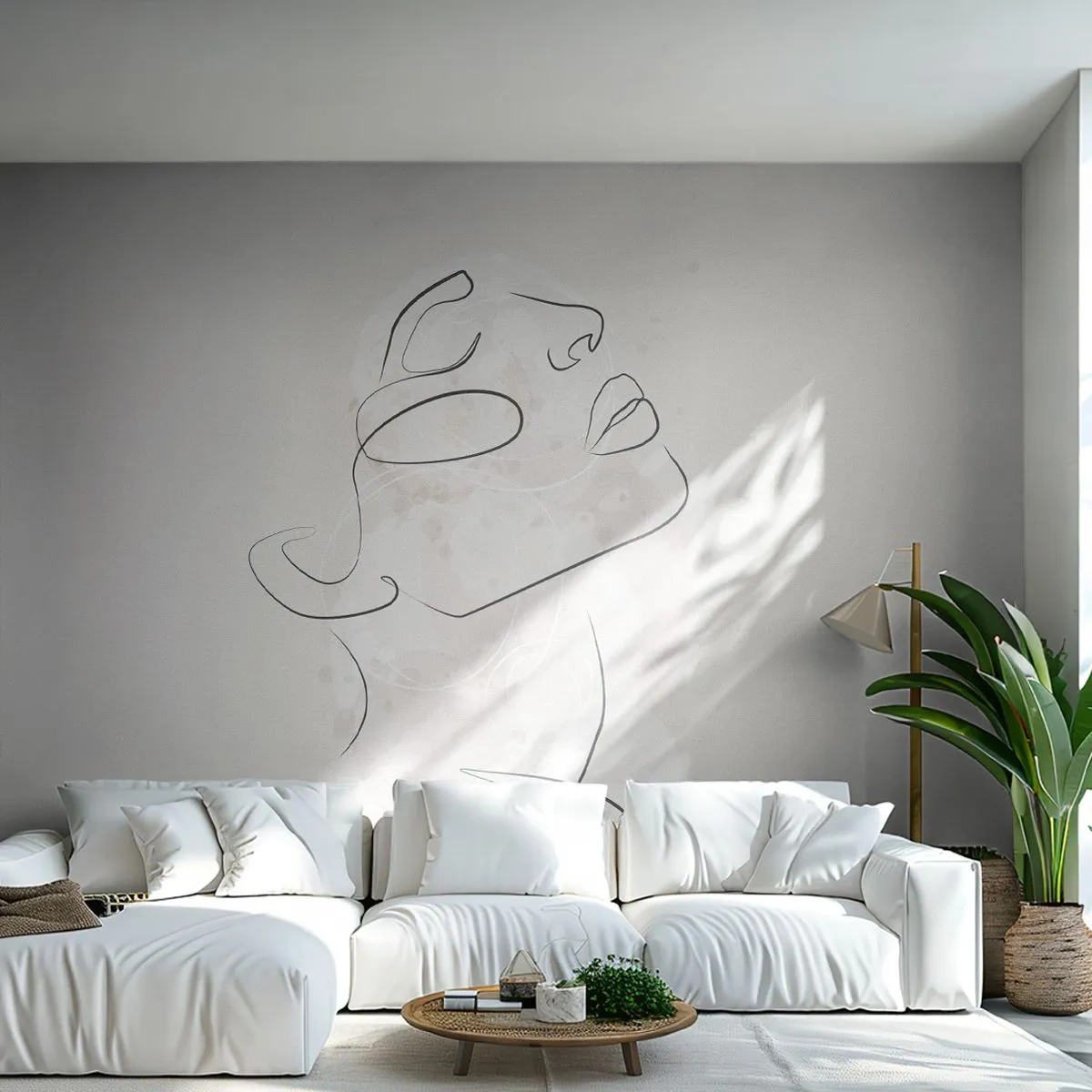 Papier Peint Photo Premium Canvas - L'esquisse d'un rêve - Visage de femme, Femme, Graphique - 250x175 cm