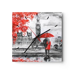 Horloge murale - Pendule murale - Amoureux de Londres - 40x40 cm