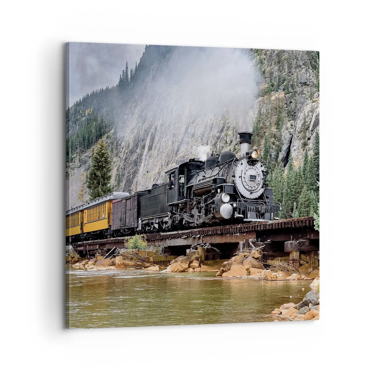 Impression sur toile - Image sur toile - Et lui jusqu'où? Jusqu'où? - 60x60 cm