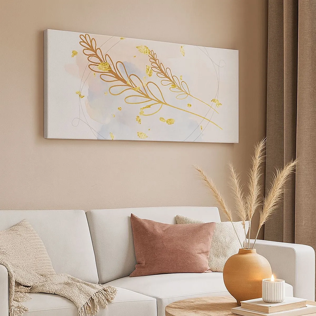 Impression sur toile - Image sur toile - Explosion d'or - 100x40 cm
