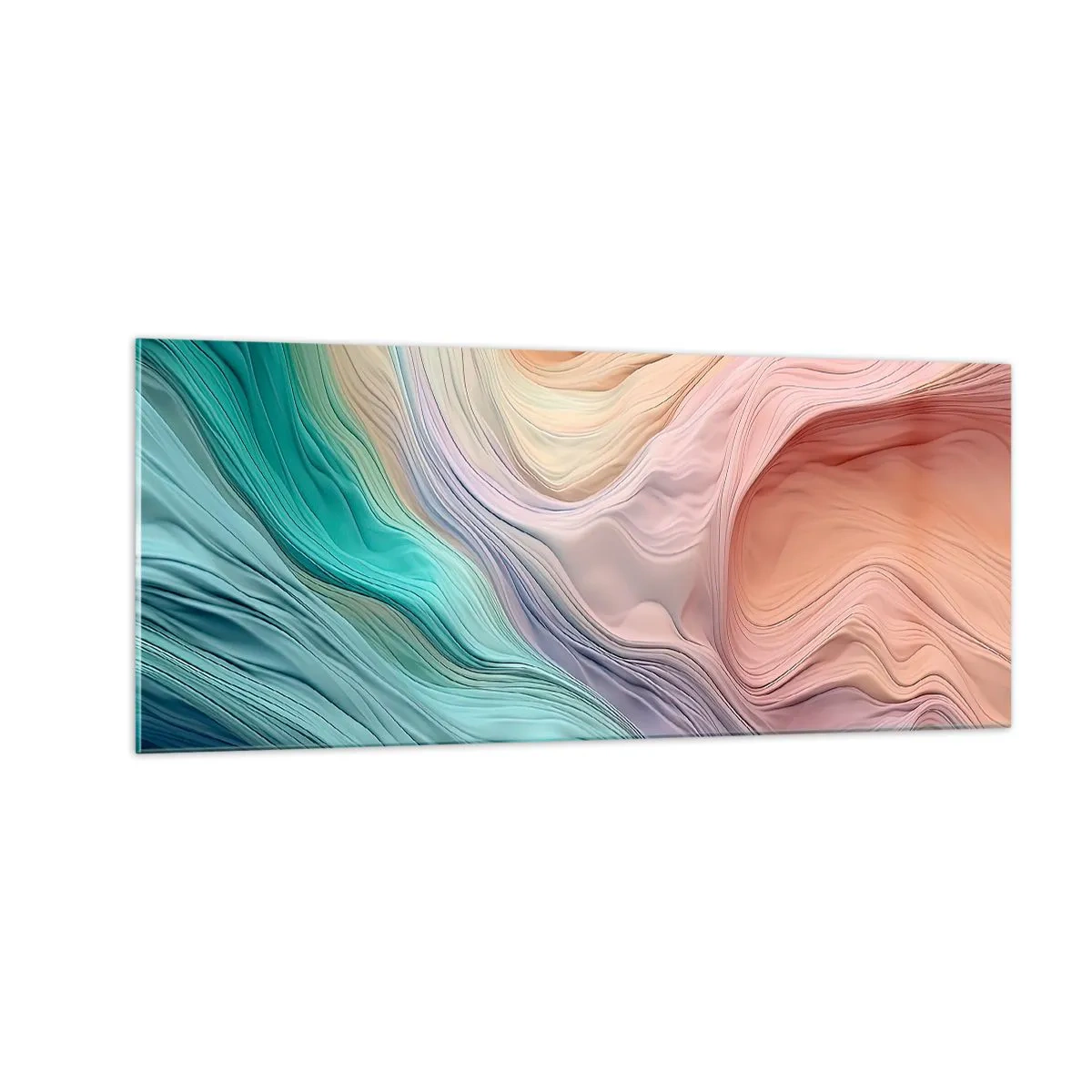 Impression sur verre - Image sur verre - Vague arc-en-ciel - 100x40 cm