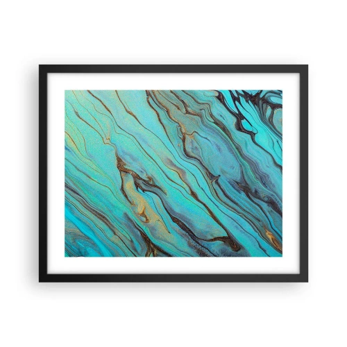 Affiche dans un cadre noir - Poster - Marée turquoise - 50x40 cm