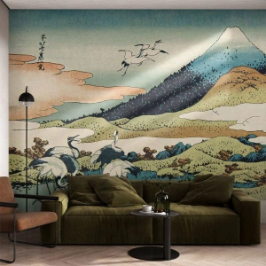 Papier Peint Autocollant Deluxe Sticker - Avec une âme japonnaise - Cigogne, Oiseau, Paysage - 400x280 cm