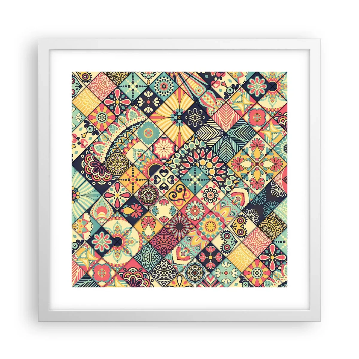 Affiche dans un cadre blanc - Poster - Ambiance marocaine - 40x40 cm