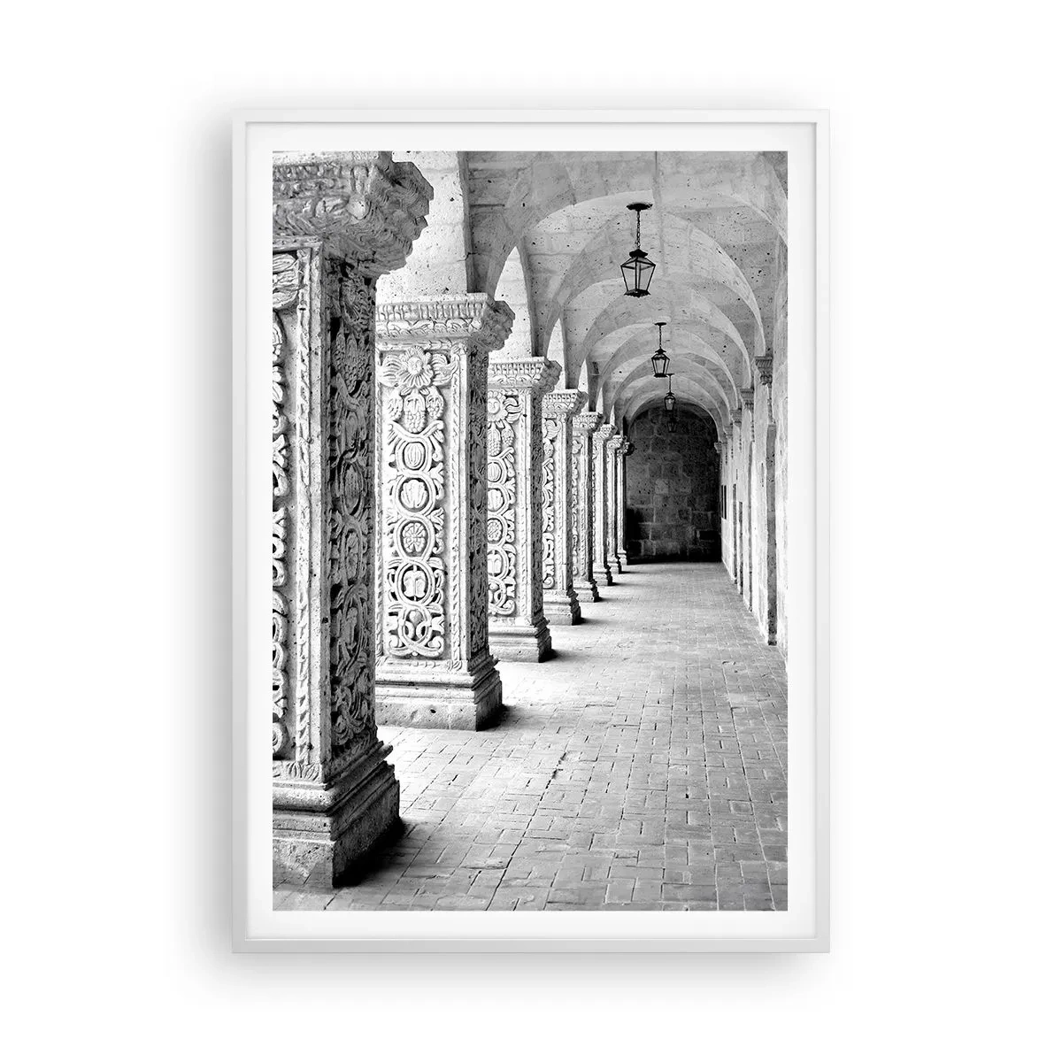 Affiche dans un cadre blanc - Poster - Où cela mène-t-il…? - 70x100 cm