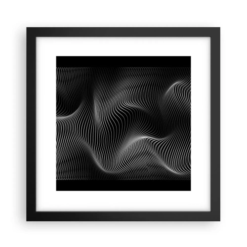 Affiche dans un cadre noir - Poster - Danse de lumière dans l'espace - 30x30 cm