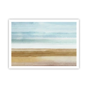 Affiche - Poster - Paysage de plage abstrait aux tons pastel - 100x70cm - Réconfort - Décoration murale moderne pour le salon et la chambre ARTTOR