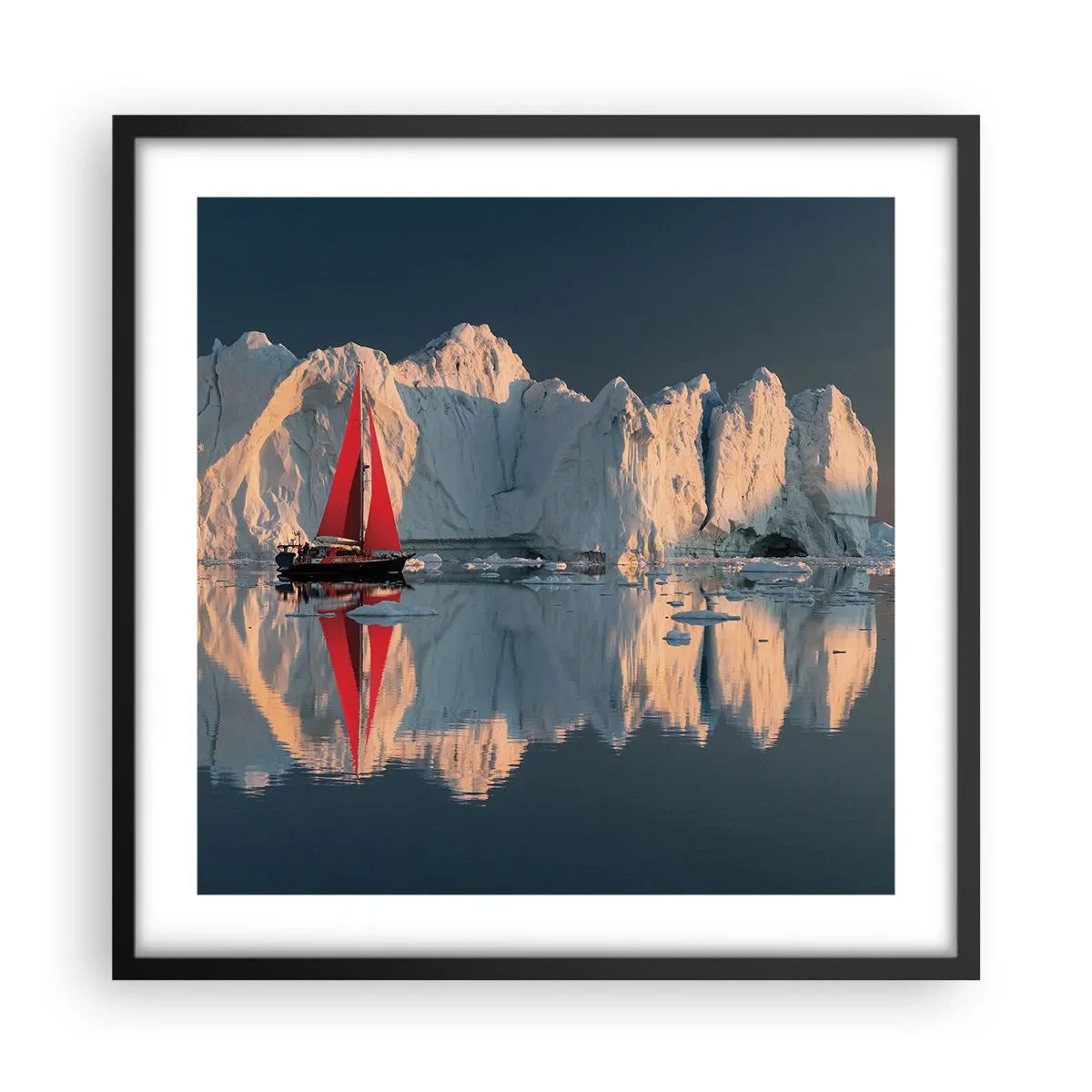 Affiche dans un cadre noir - Poster - Aux limites du monde - 50x50 cm