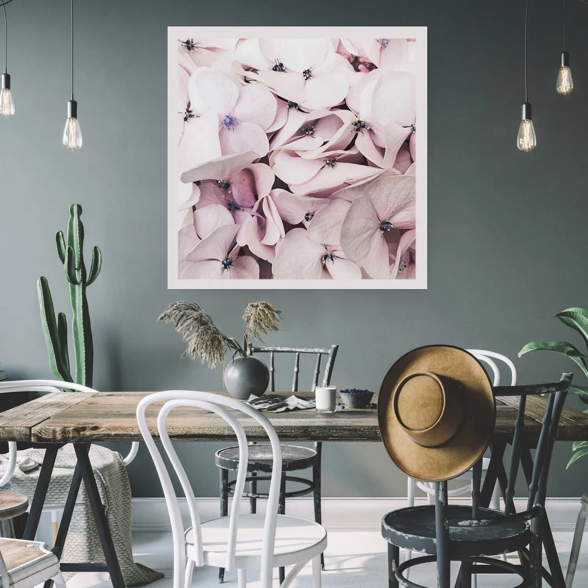 Affiche - Poster - Dans un flot de fleurs - 60x60 cm