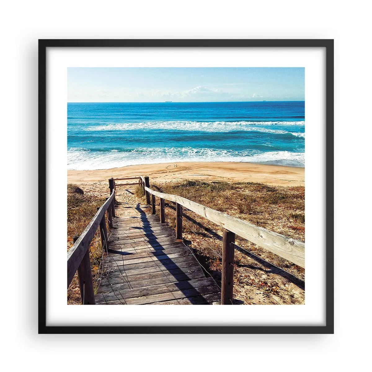 Affiche dans un cadre noir - Poster - Cours! - 50x50 cm