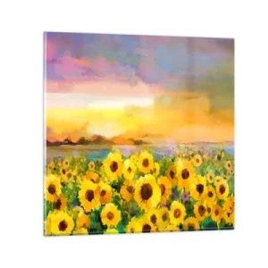 Impression sur verre - Image sur verre - Le soleil lui-même est descendu sur terre - 30x30 cm