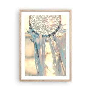 Affiche dans un chêne clair - Poster - Totem en dentelle - 50x70 cm