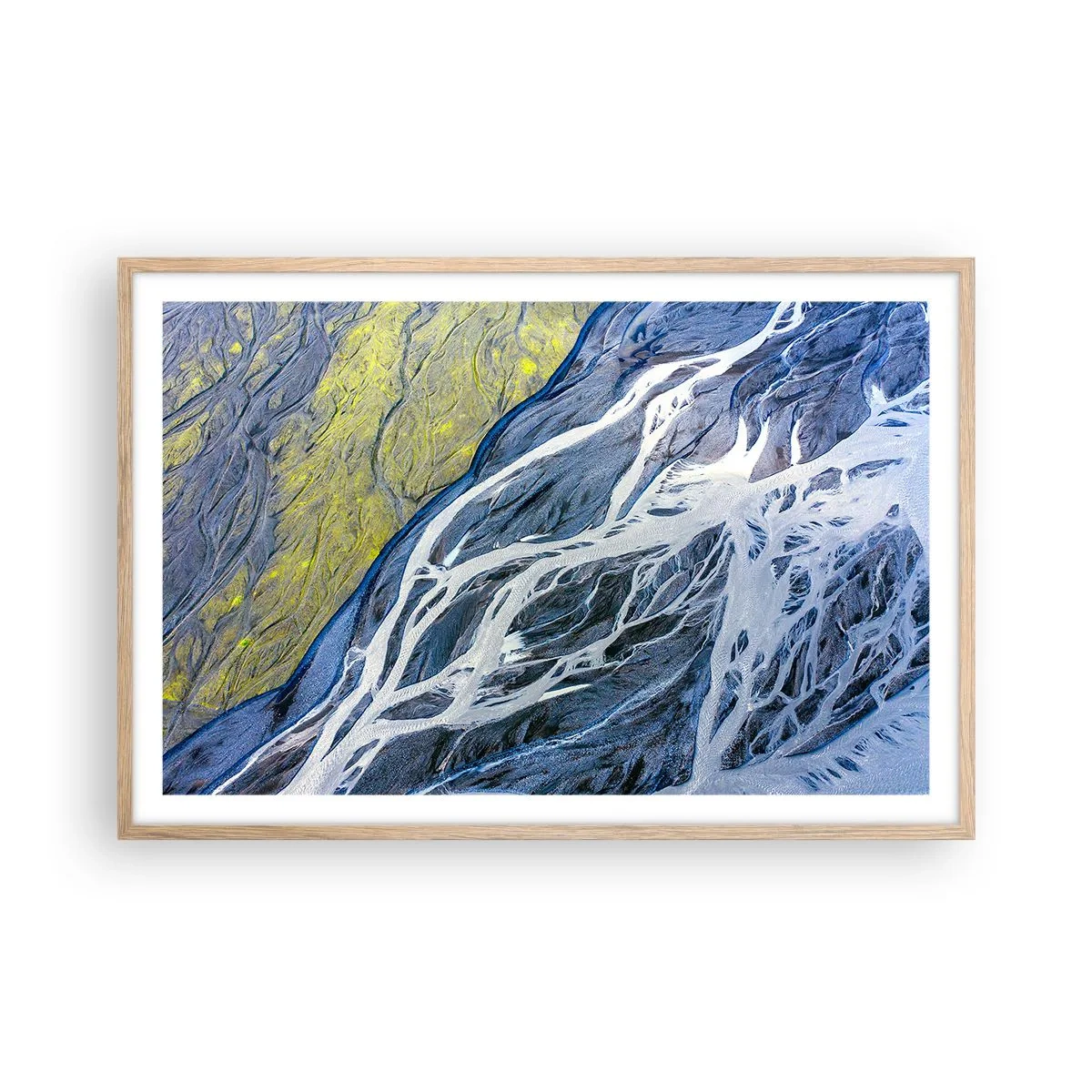 Affiche dans un chêne clair - Poster - Peintures rupestres de la nature - 91x61 cm