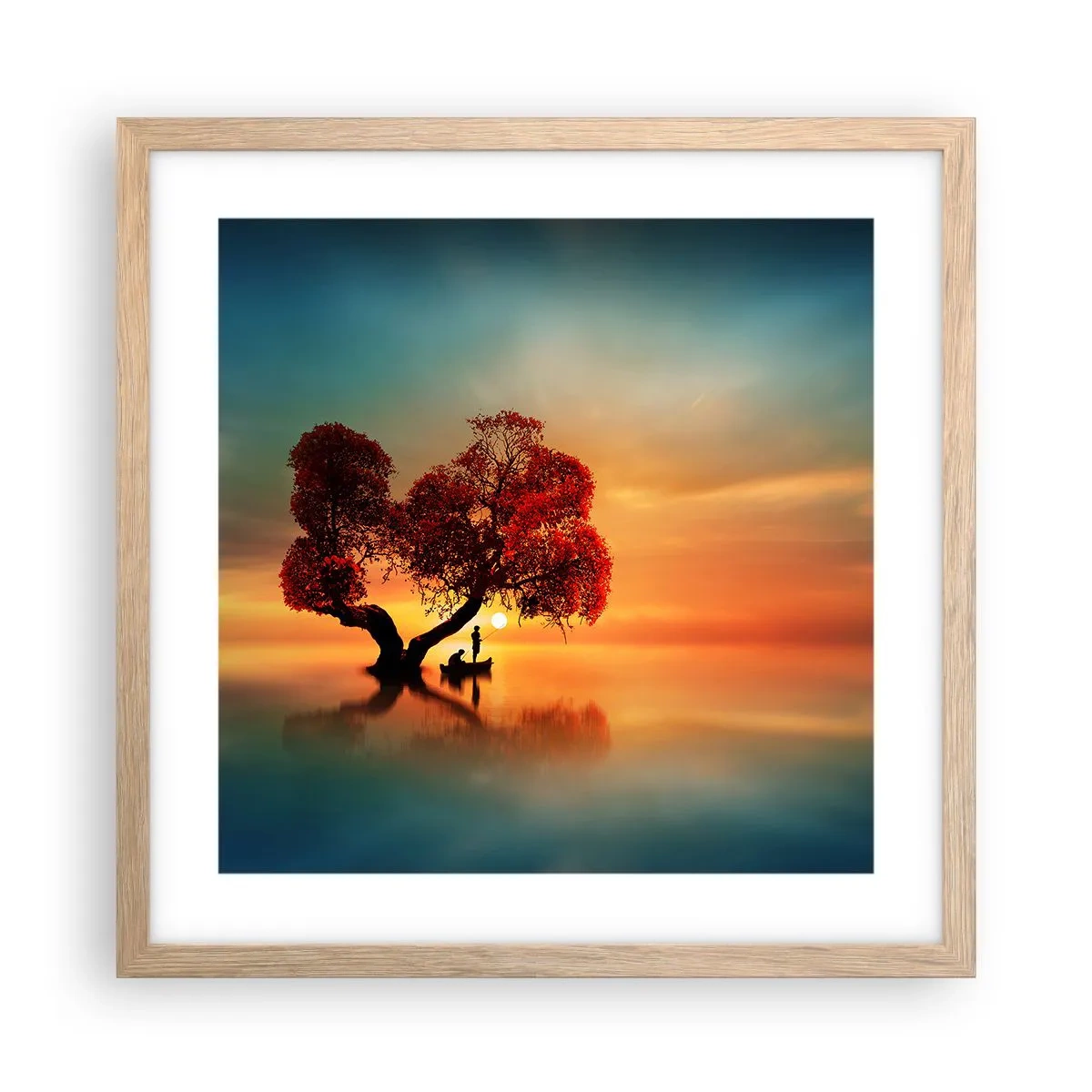 Affiche dans un chêne clair - Poster - Plénitude et éloignement sans monde - 40x40 cm