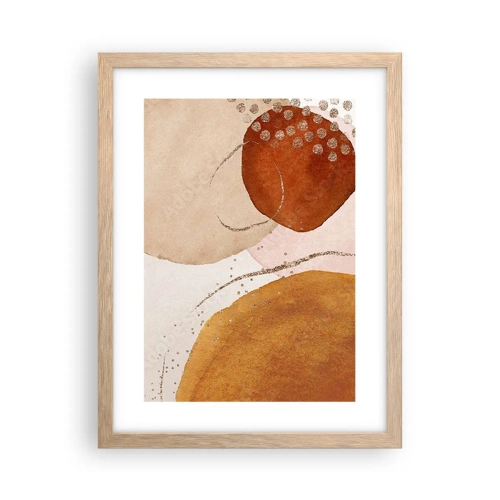 Affiche dans un chêne clair - Poster - Rondeur et mouvement - 30x40 cm