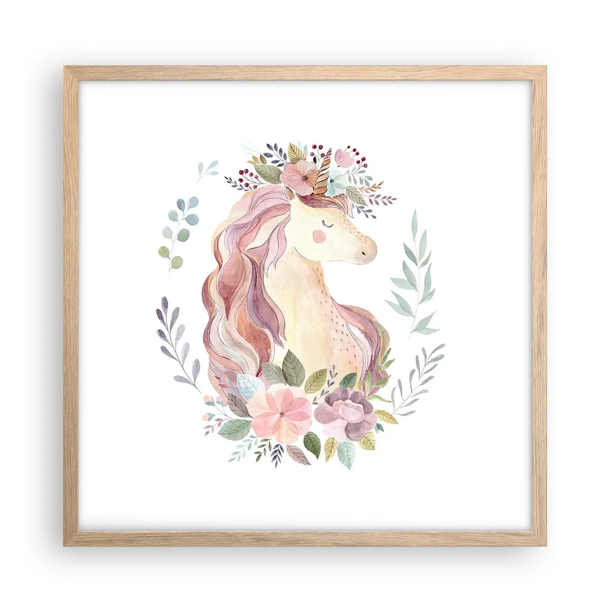 Affiche dans un chêne clair - Poster - Invitation au monde des contes de fées - 50x50 cm