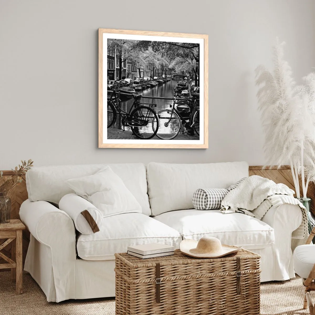 Affiche dans un chêne clair - Poster - Une vue très hollandaise - 30x30 cm