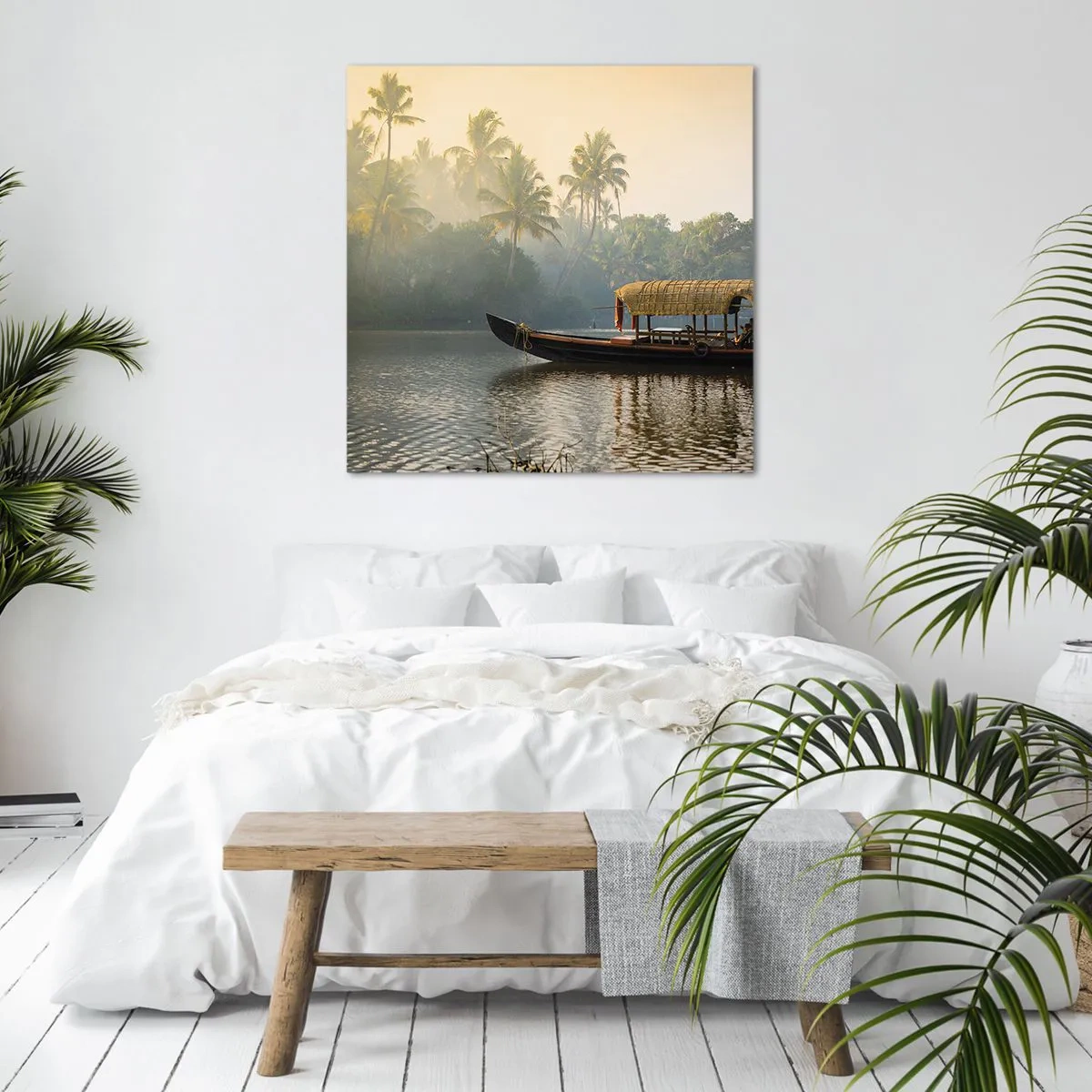 Impression sur toile - Image sur toile - Maison sur la rivière - 70x70 cm