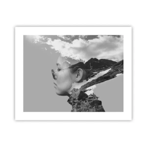 Affiche - Poster - Portrait de montagnes et nuages - 50x40 cm