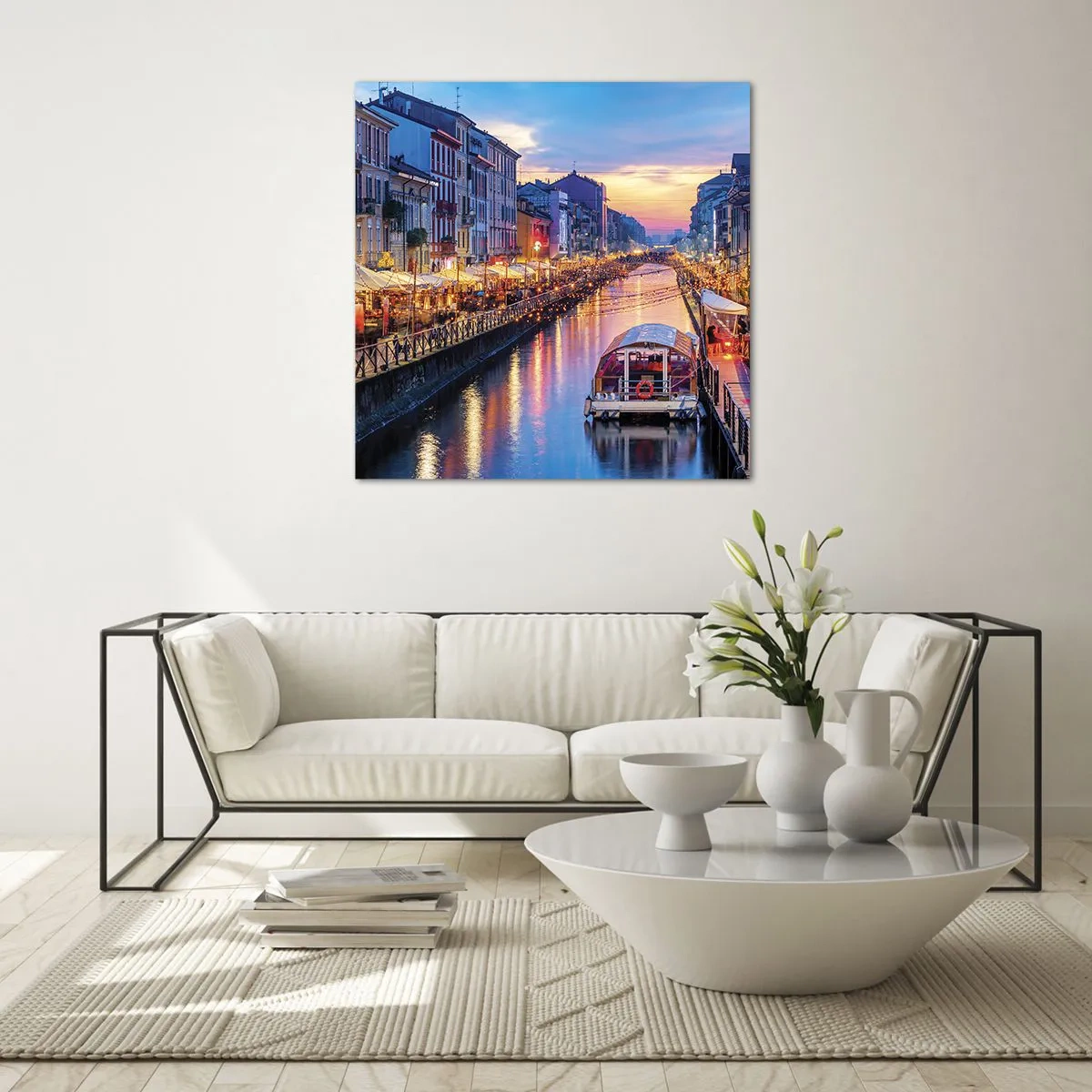 Impression sur verre - Image sur verre - Soirée de lumière et de jeu - 70x70 cm