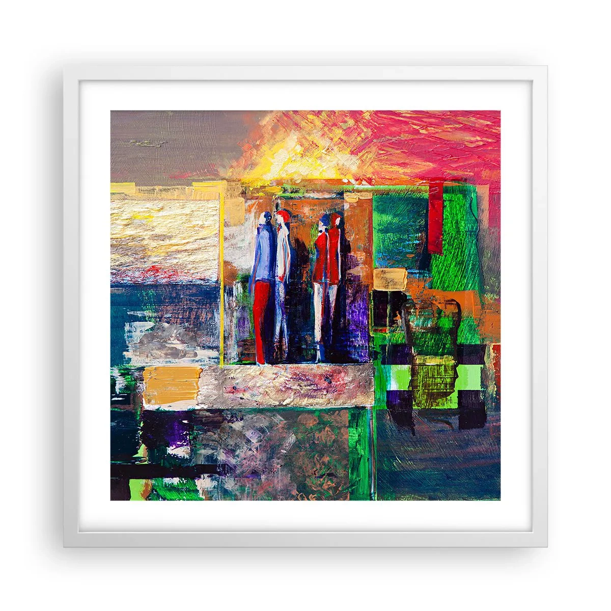 Affiche dans un cadre blanc - Poster - Relations et émotions - 50x50 cm