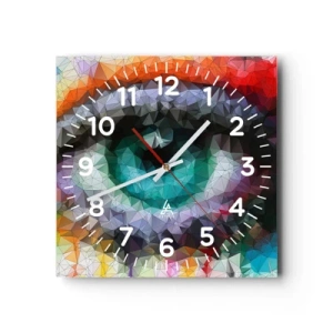 Horloge murale - Pendule murale - Lueur cristalline des yeux - 30x30 cm
