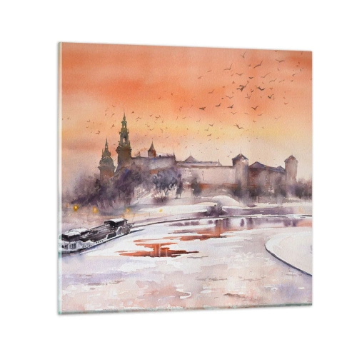 Impression sur verre - Image sur verre - Coucher de soleil royal - 30x30 cm