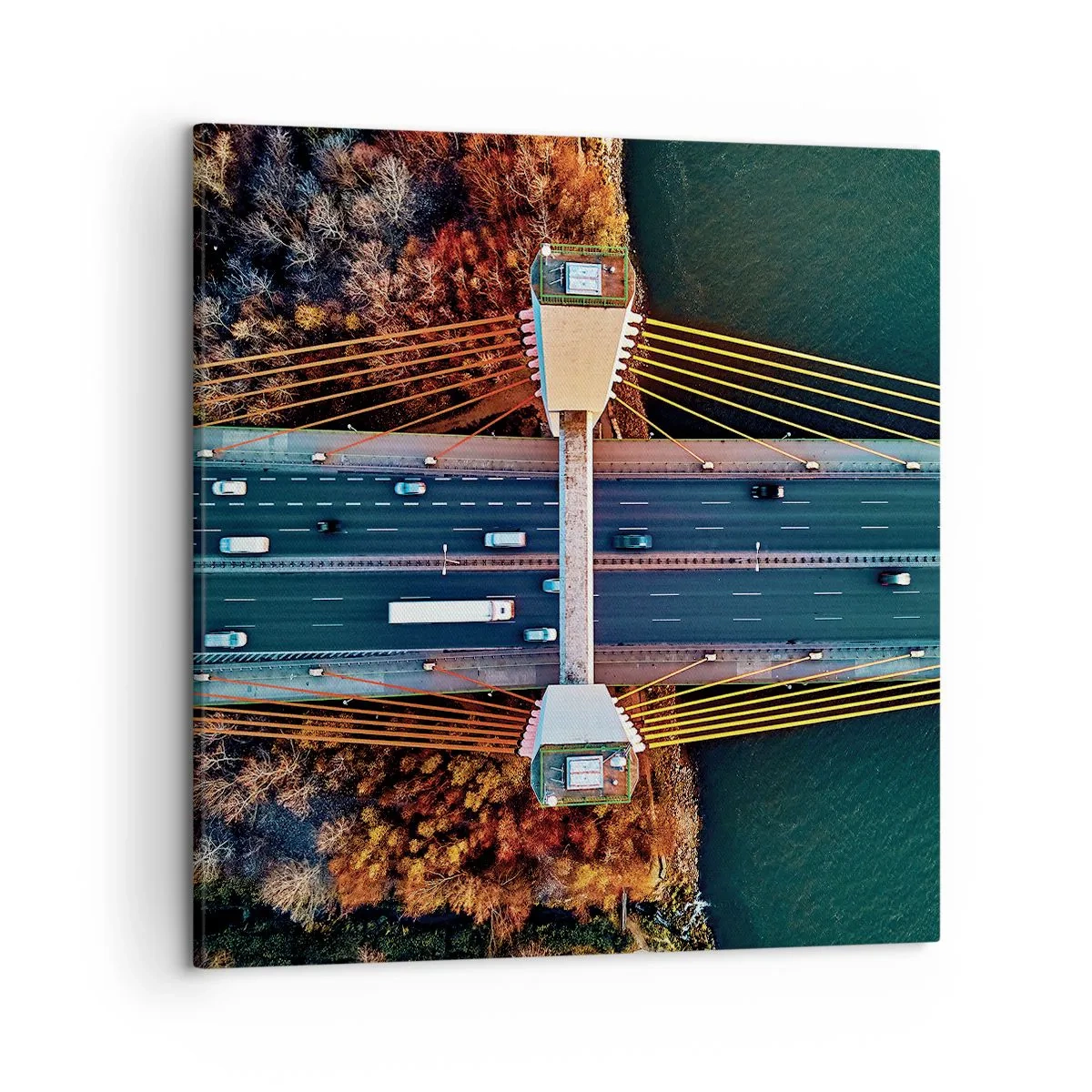 Impression sur toile - Image sur toile - Au dessus de l'eau et de la forêt - 50x50 cm