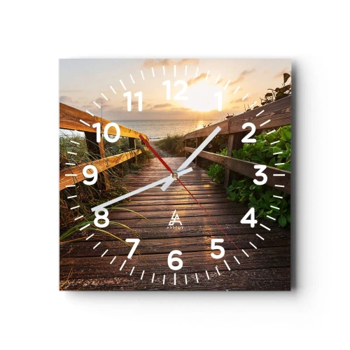 Horloge murale - Pendule murale - Tout droit vers le rivage - 40x40 cm