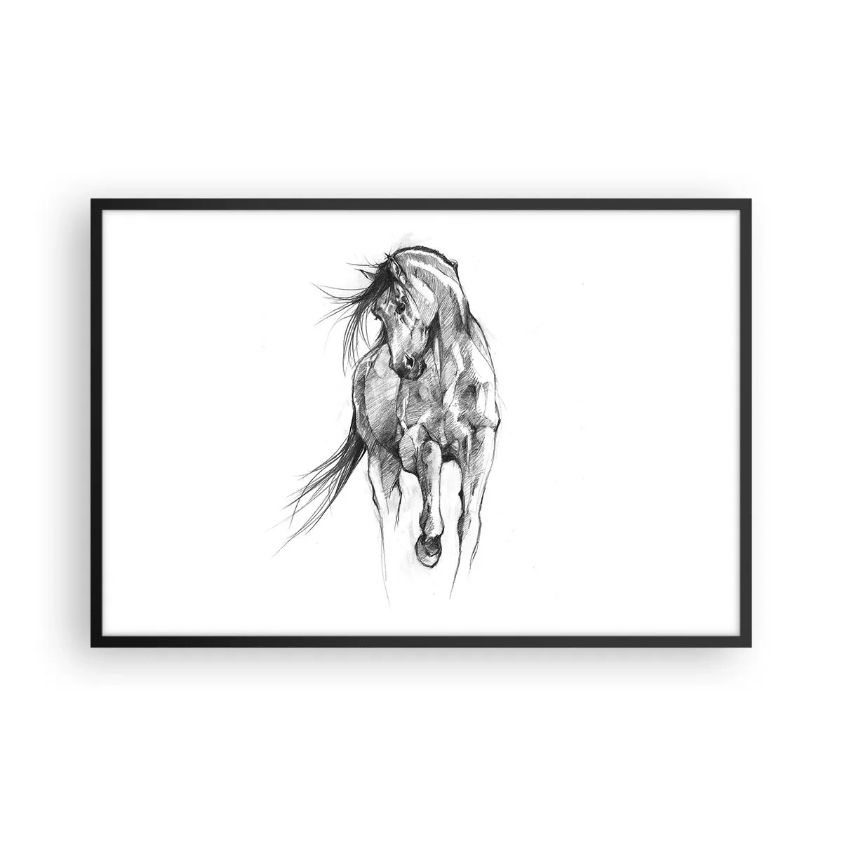 Affiche dans un cadre noir - Poster - D'un trot gracieux - 91x61 cm