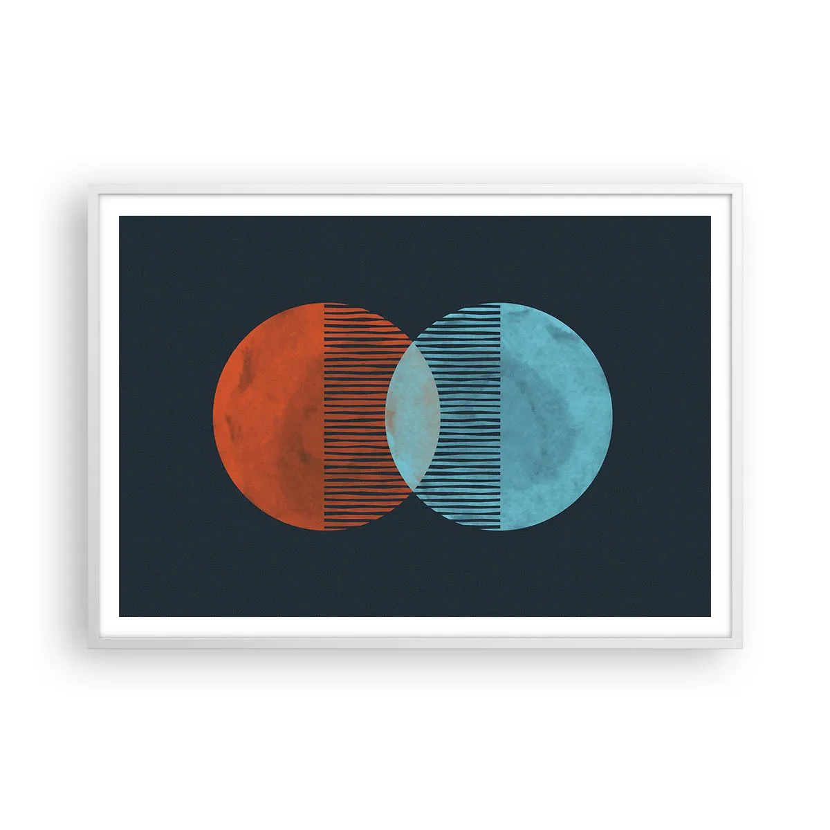 Affiche dans un cadre blanc - Poster - Fantaisie astronomique - 100x70 cm