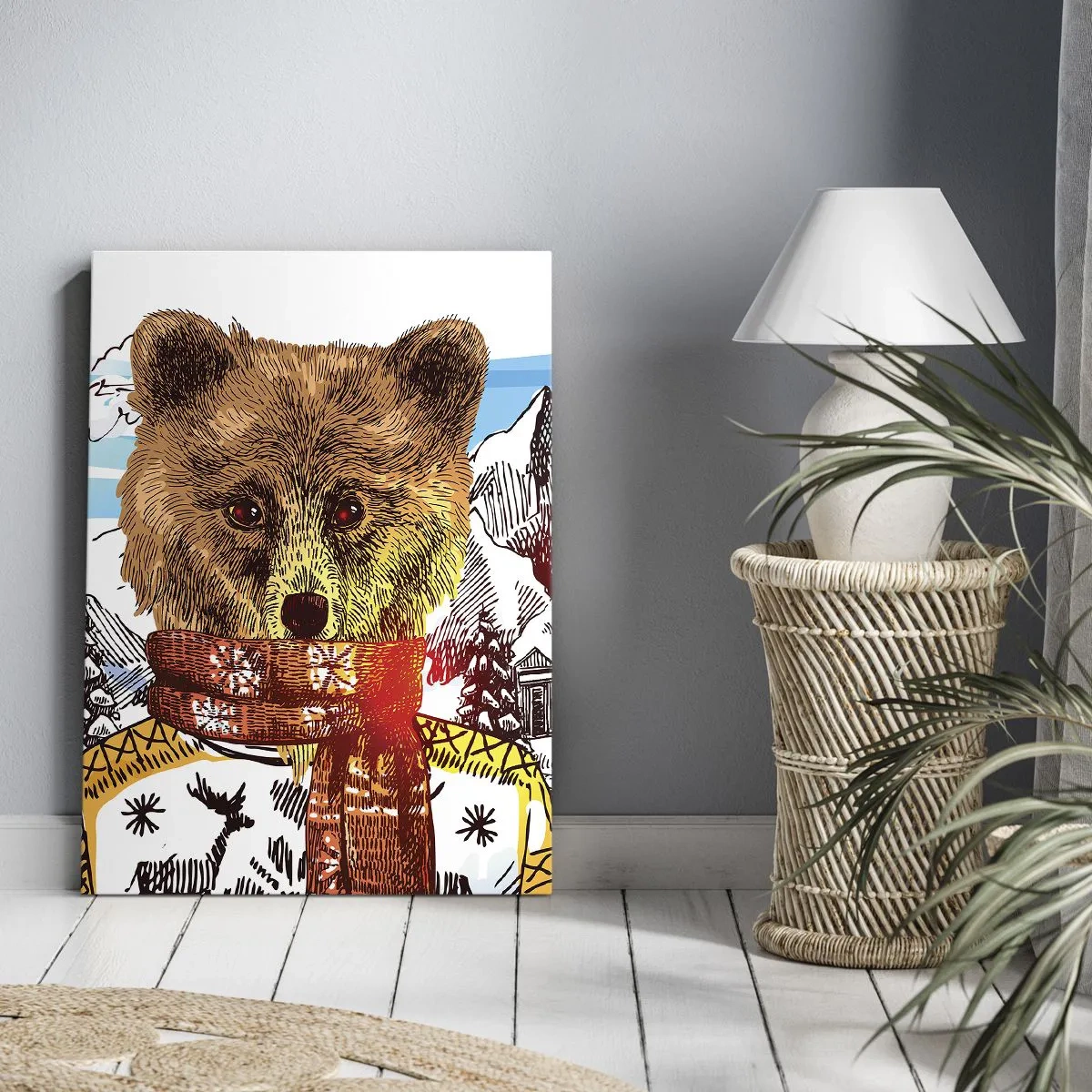 Impression sur toile - Image sur toile - La cabane aux ours - 55x100 cm