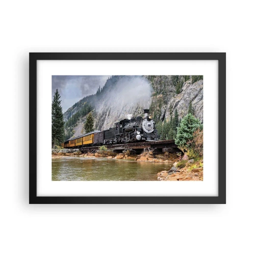 Affiche dans un cadre noir - Poster - Et lui jusqu'où? Jusqu'où? - 40x30 cm