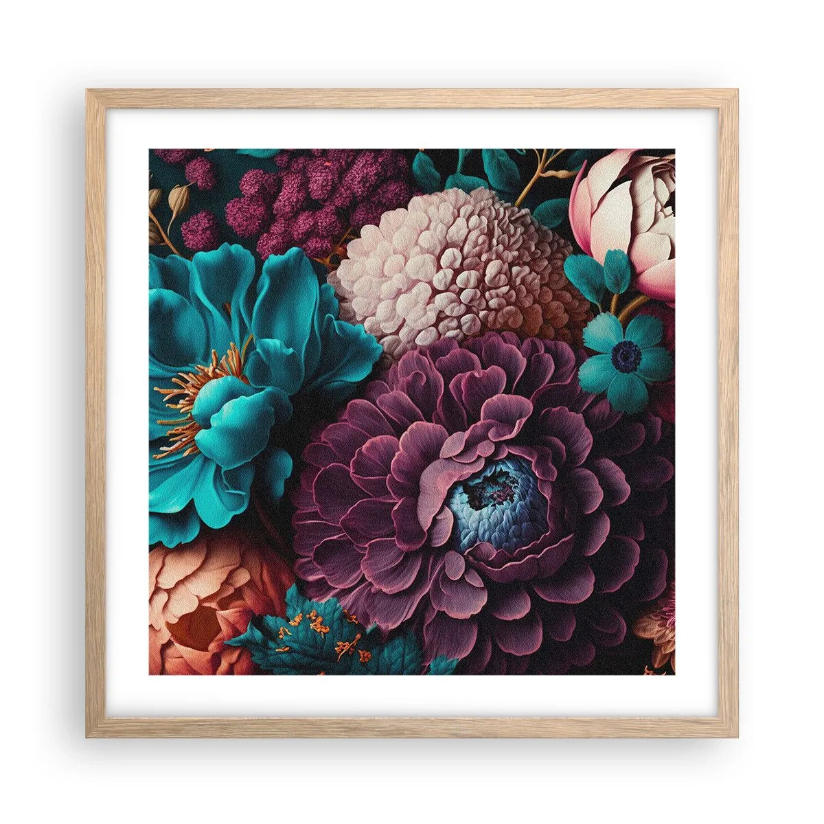 Affiche dans un chêne clair - Poster - La nature en abondance - 50x50 cm