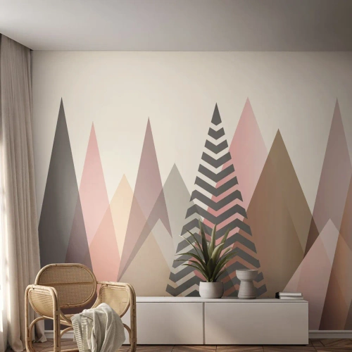 Papier Peint Photo Standard Eco - Vue pyramidale - Abstraction, Morceau, Triangles - 450x315 cm