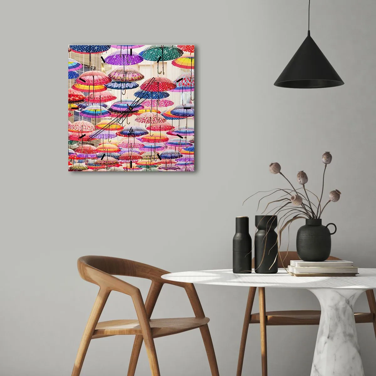 Horloge murale - Pendule murale - Prairie de la ville - 40x40 cm