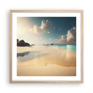 Affiche dans un chêne clair - Poster - Une journée de rêve - 50x50 cm