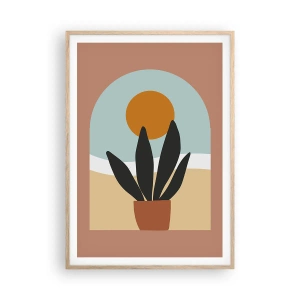 Affiche dans un chêne clair - Poster - Petits bonheurs - 70x100 cm