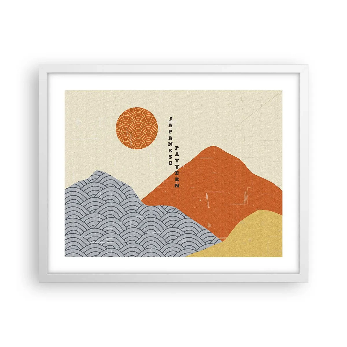 Affiche dans un cadre blanc - Poster - Dans l'esprit japonais - 50x40 cm